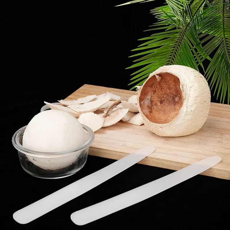 1/2 pçs remoção de carne de coco faca macia plástico abridor de ferramenta de coco conveniente resistente alça longa abridor de coco gadgets de cozinha