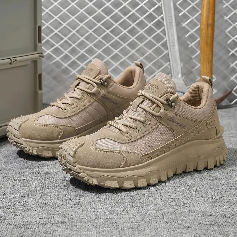 Outdoor Casual Sneakers for Men Thick Bottom Durable Comfortable Lining for Hiking Camping Daily Outing
