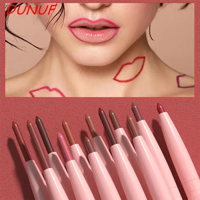 Conjunto de lápis delineador labial fosco de 12 cores à prova d'água à prova de manchas de longa duração Kit de maquiagem vegano sem crueldade