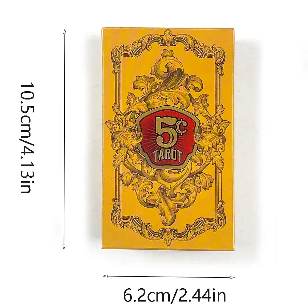 Cartas de tarô 5 cent, 78 peças, vintage, retrô, baralho de tarô, adivinhação, jogo de cartas para iniciantes, leitura de tarô