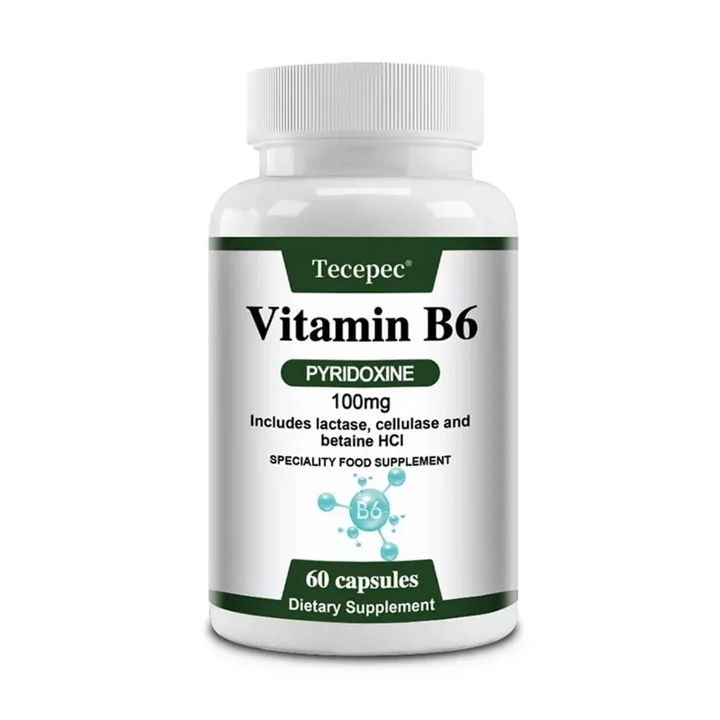 Vitamin B6 Capsules - Brain Function & Memory Concentration Cardiovascular Skin Hair Immune Non-GMO Dietary Supplement