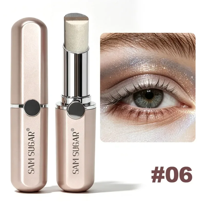 Bastão de sombra gradiente em 3 cores, creme de contorno brilhante, sombra à prova d'água, resistente a manchas, maquiagem rápida para os olhos