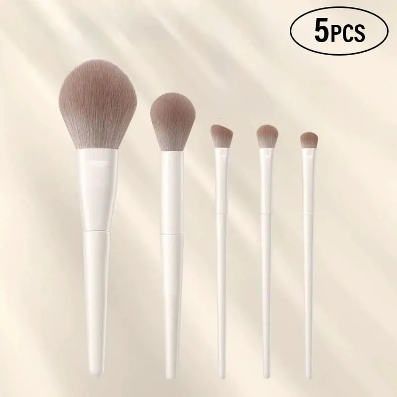 5/7/10/12pcs Professional Makeup Brushes Tools Set White Eyeshadow Eyeliner Foundation Brush Women Facial Beauty Cosmetic Tool