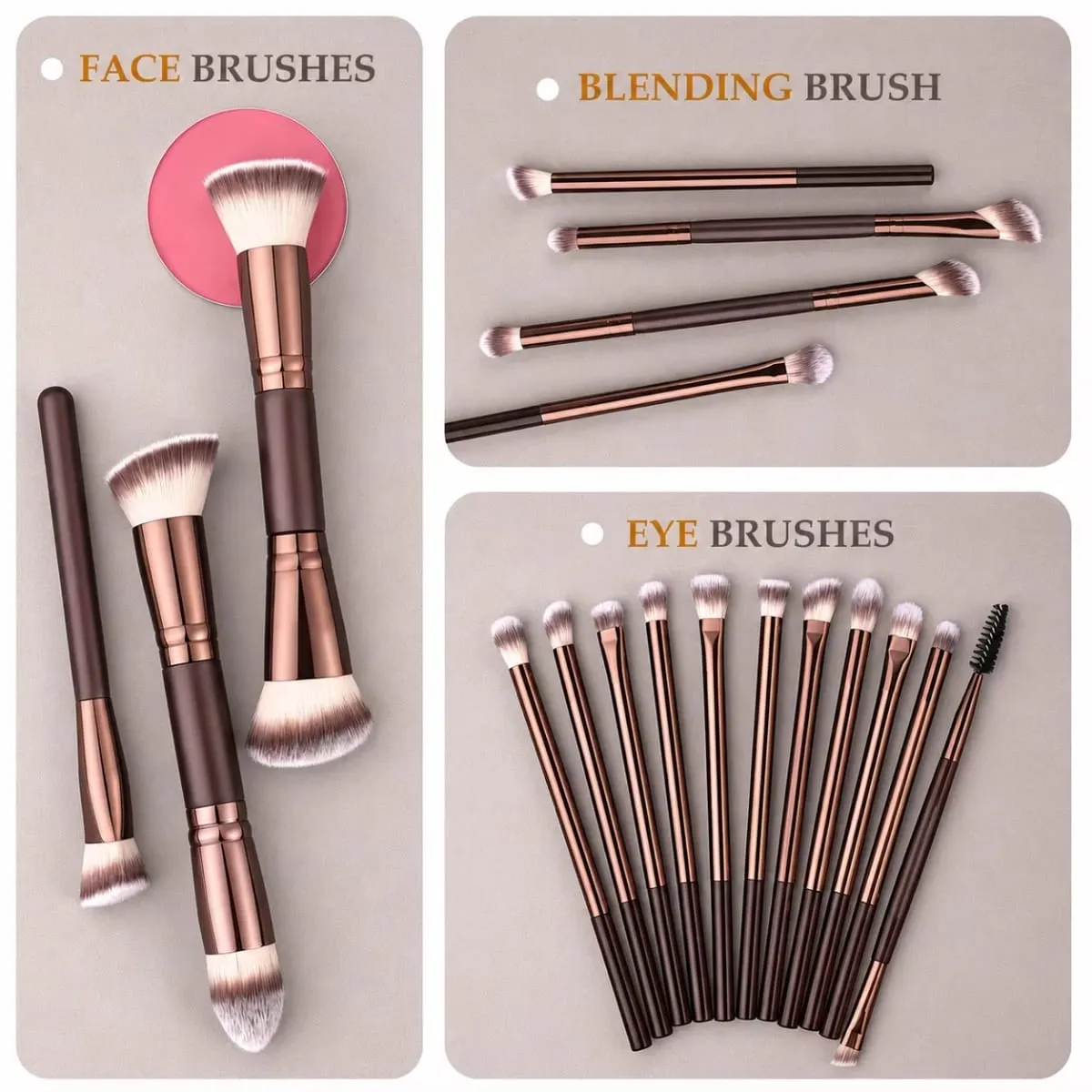 Travel Makeup Brush Set with Case 20Pcs Makeup Set Multi-functional Essential 18Pcs Makeup brushes Foundation Powder Blush