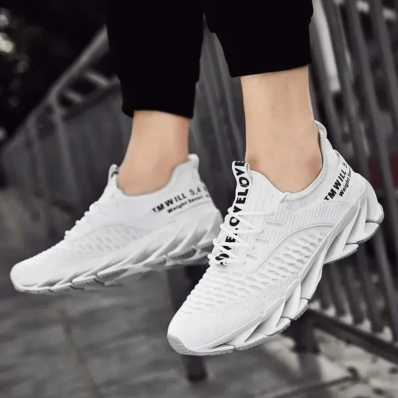 Novos sapatos de corrida masculinos leves confortáveis ​​tênis de malha respirável moda masculina sapatos casuais de malha respirável