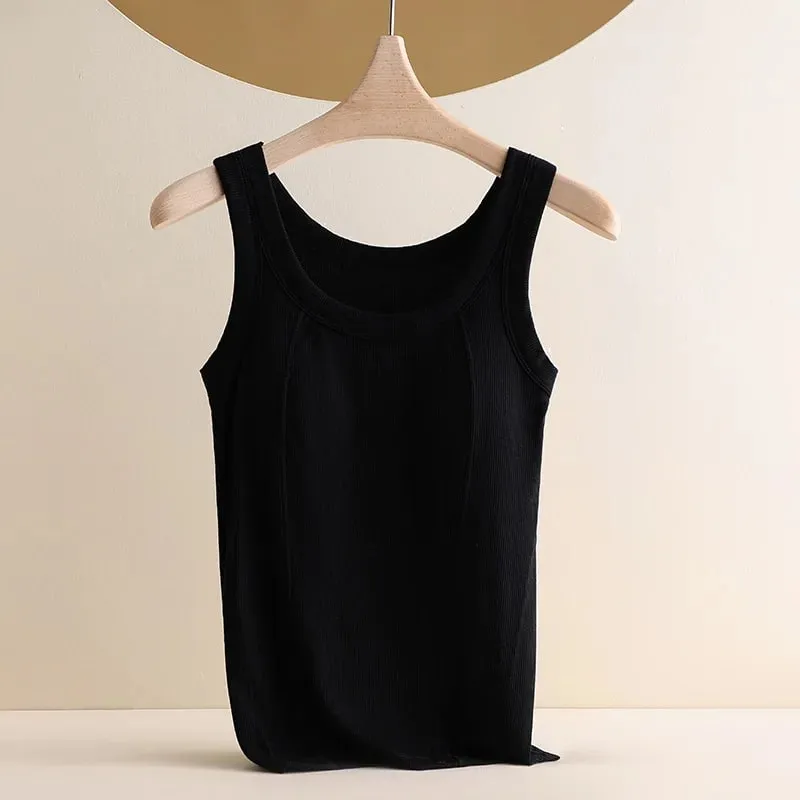 M-4XL para 45-105kg algodão rosqueado plus size camisola com sutiã embutido para mulher modal sem costura roupa interior regatas