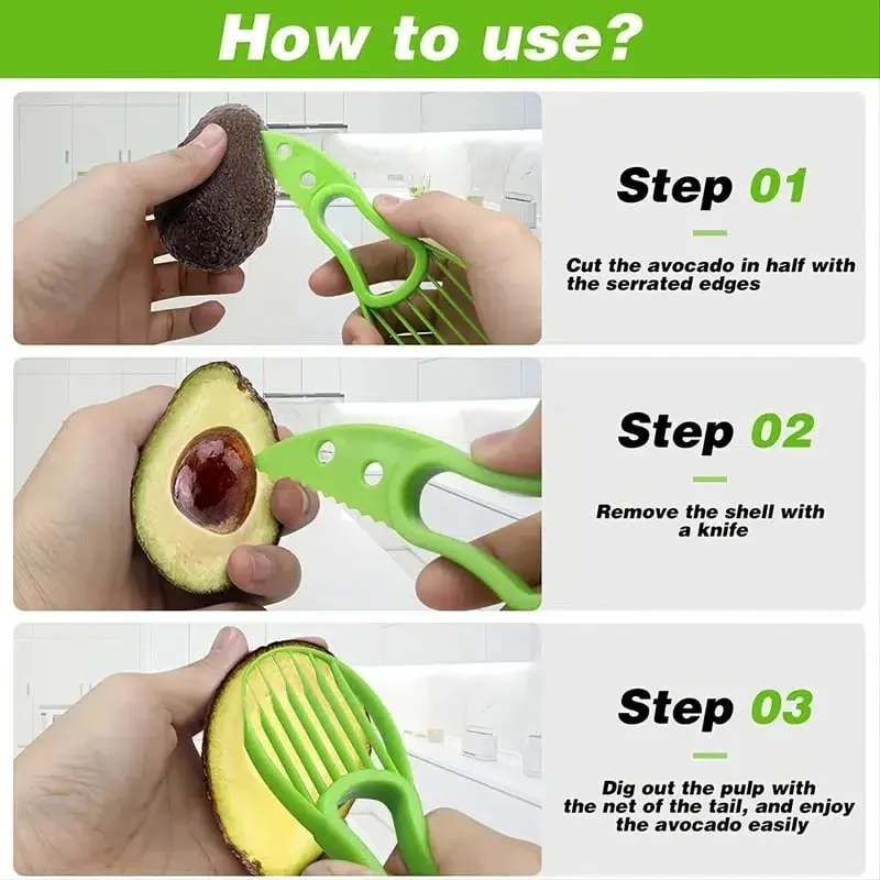 1pc 3 In 1 Multifunctional Avocado Slicer Avocado Pitters Cutter Kitchen Gadgets