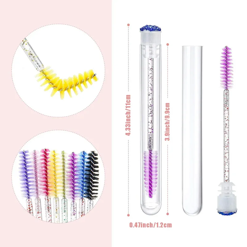 50/100 Viên Có Thể Tái Sử Dụng Lông Mi Bàn Chải Ống Cho Cây Nối Mi Dùng Một Lần Mascara Hoa Dây Chải Lông Mày Applicator Lông Mi Bàn Chải