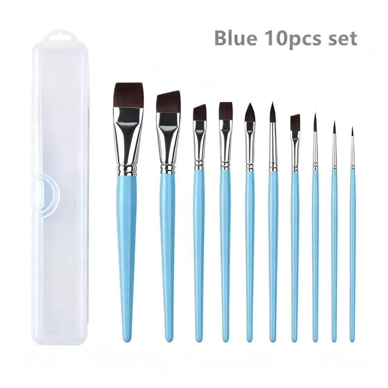 Pincéis multifuncionais para pintura facial e corporal, 7/10/17 peças, alta qualidade, céu, azul, artista, pintura em aquarela, ferramenta de maquiagem, pincel de maquiagem