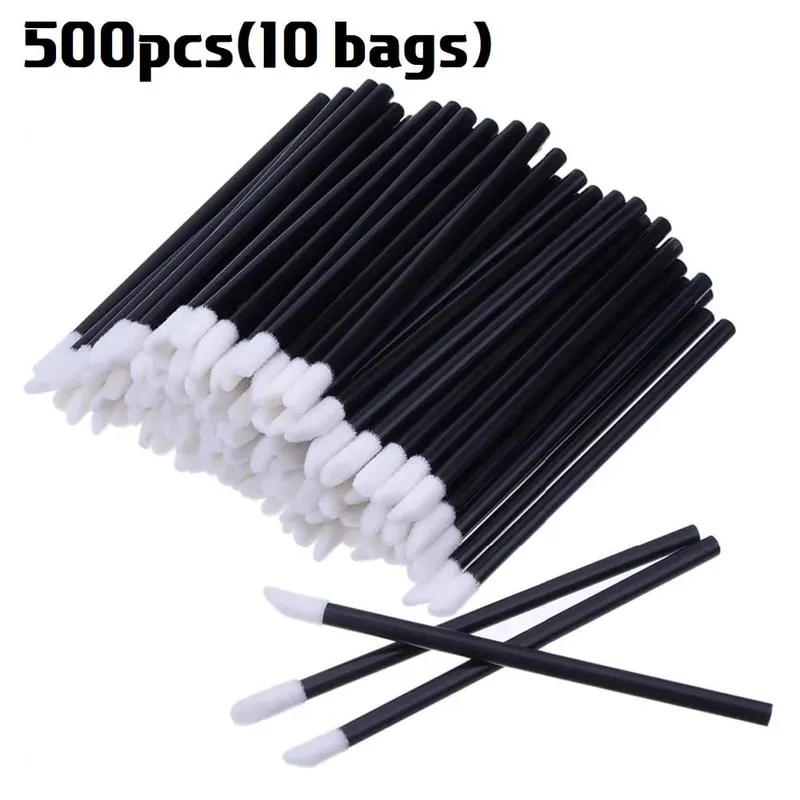散裝 50/500/2000 支唇刷專業塗抹器批發口紅棒女式唇彩刷化妝工具配件