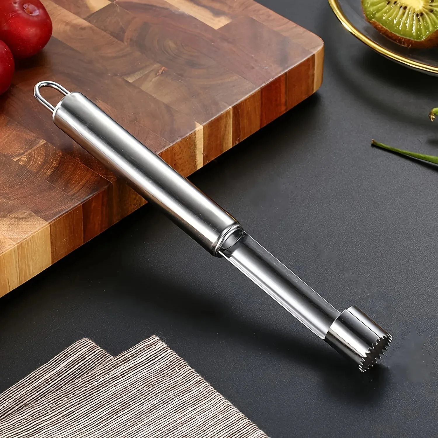 Corador de frutas em aço inoxidável, datas vermelhas, maçã, pêra, removedor de sementes de frutas, fatiador, faca de cozinha, frutas, vegetais, utensílios