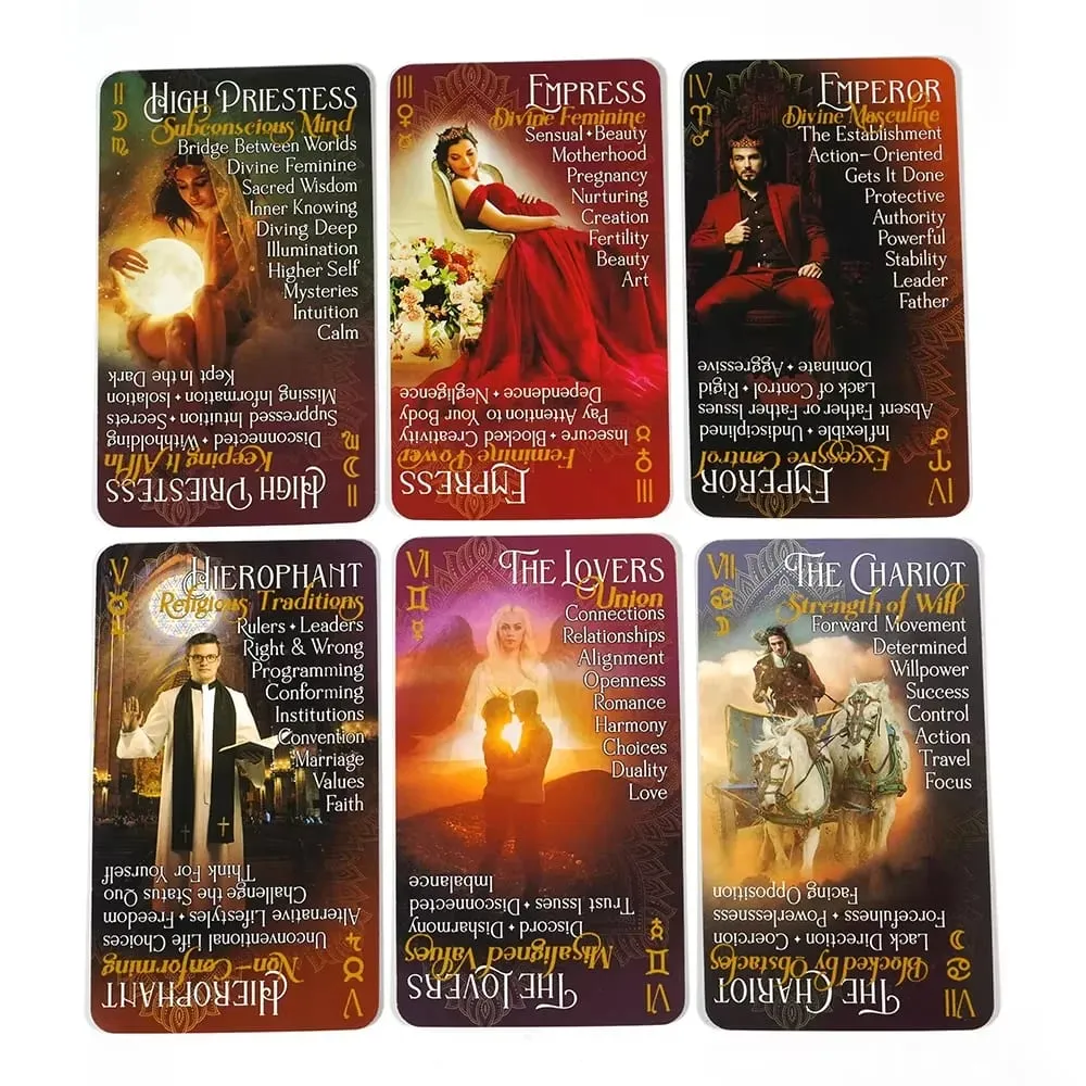 Baralho de tarô iN2IT com palavras-chave Cartas de tarô Oracle Cards para iniciantes e adequado para praticantes de todos os níveis de brinquedo de jogo de tabuleiro