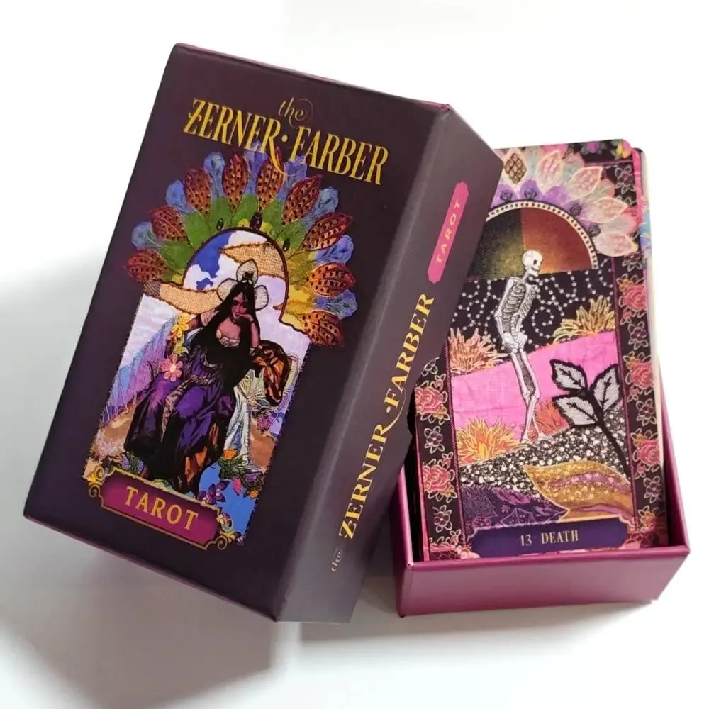 Baralho de tarô Zerner-Farber em relevo duplo, 78 peças, arte de colagem, cartas de tarô, 10,5*6 cm, ferramenta de adivinhação espiritual em caixa rígida