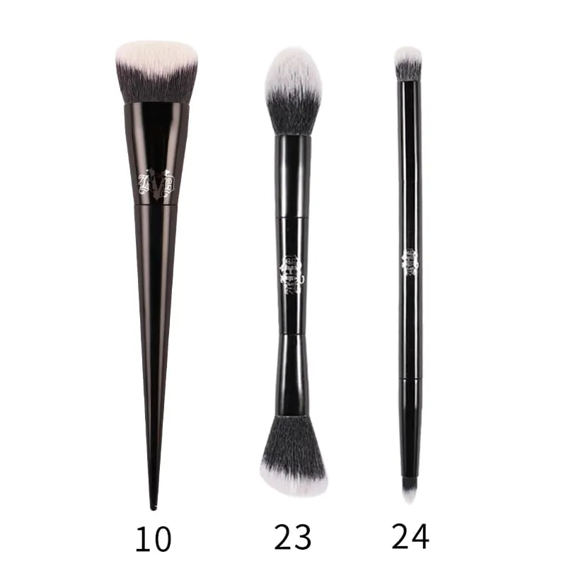 Kat Von D Conjunto de pincéis de maquiagem e kit para base, blush, destaque, corretivo, escultura em pó, sombra, pincel de maquiagem de marca KVD