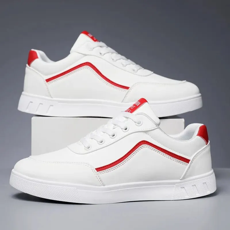 White Vulcanized Sneakers for Men Flats Comfortable Shoes Lace Up Fashion Plus Size 39-48 Autumn Spring