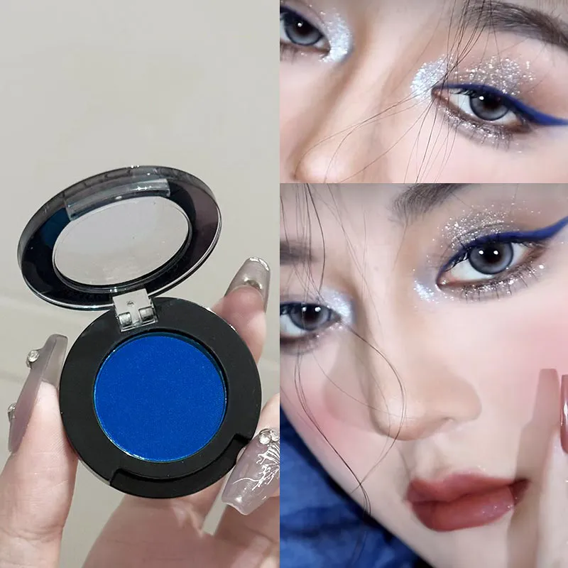 Single Klein Blue Smoked Blue Eye Shadow Palette Gothic Red Pigments Smoked Eye Makeup White Lying Silkworm Eyeshadow Eyeliner