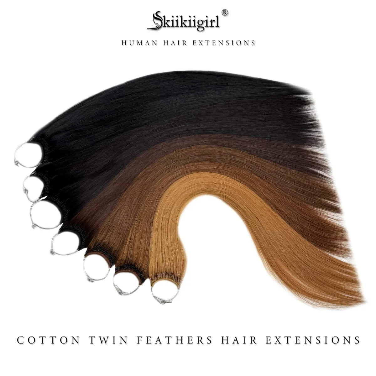 Kiikiigirl Coreia Popular Algodão Corda Gêmeos Penas Extensões de Cabelo Virgem Remy Extensões de Cabelo Pré-ligado