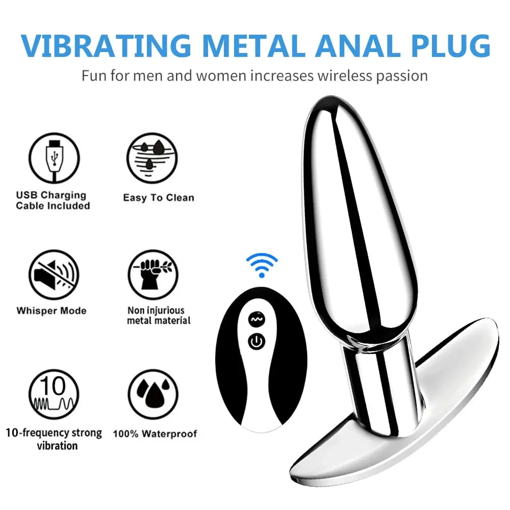 Plugue anal com push 10 modos de vibração brinquedo anal para homens massageador de próstata brinquedos sexuais com controle remoto vibrador brinquedos anais para 18