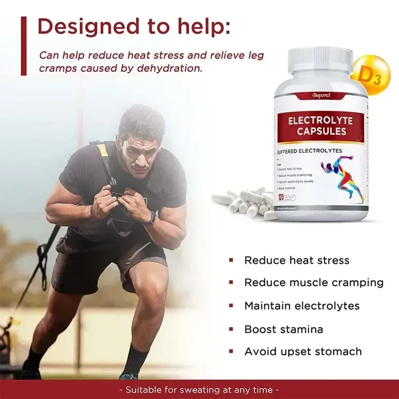 Electrolyte Capsules - Contains Vitamin D Promotes Electrolyte Balance Improves Cognitive Function Relieves Fatigue Non-GMO