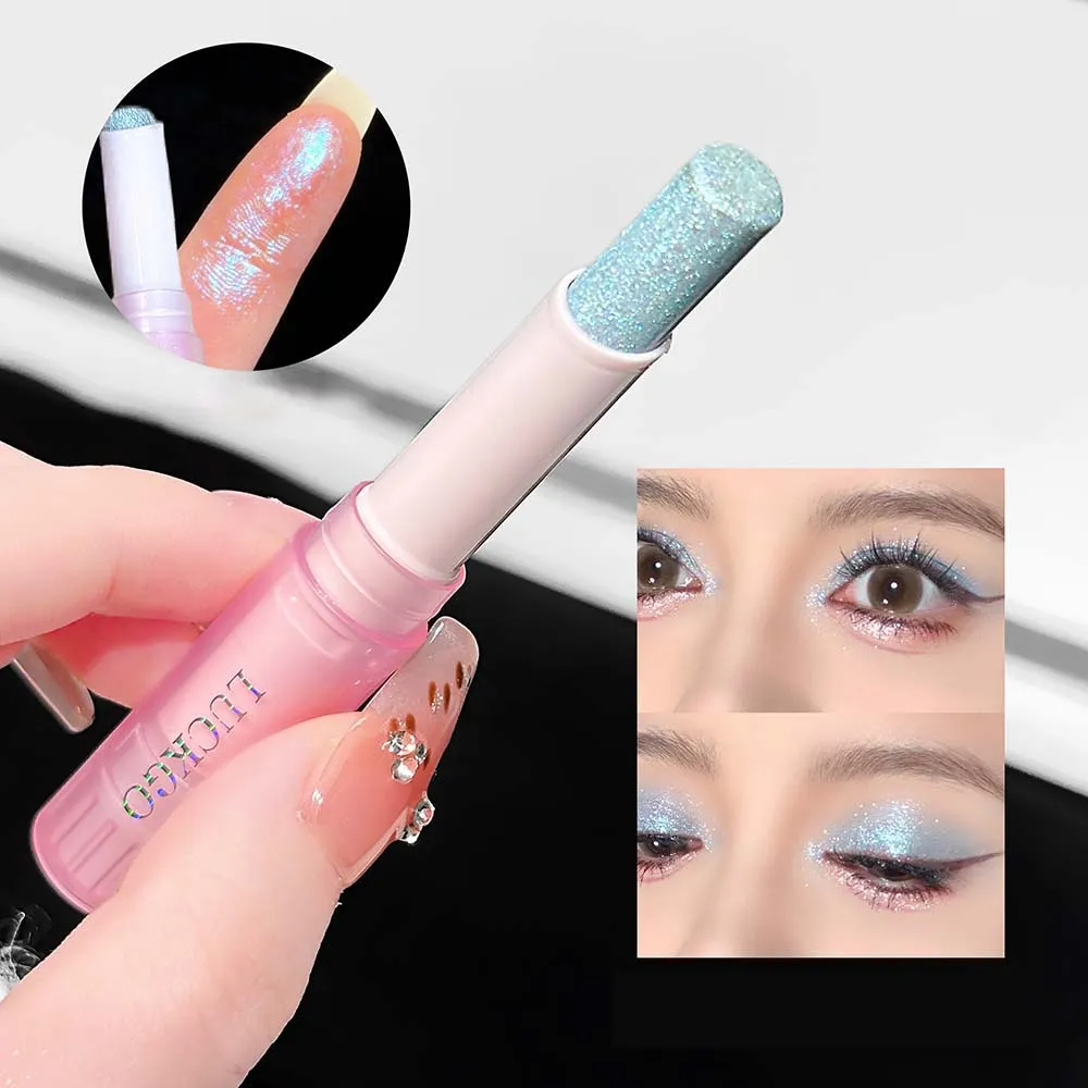 Caneta iluminadora de sombra brilhante, à prova d'água, azul diamante, gelatina, bastão, glitter, rosa, roxo, sombra de olho, maquiagem brilhante