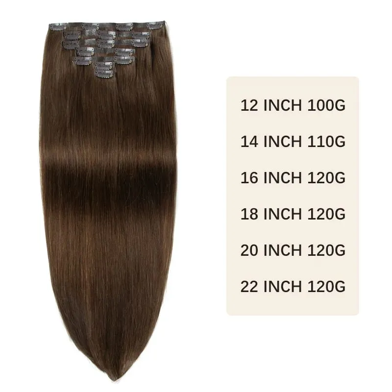 Feminino leve clipe em extensões 7 pçs conjunto invisível fita do plutônio trama injetado plutônio natural cabelo humano 12-24 polegada adicionando comprimento uso — image 4