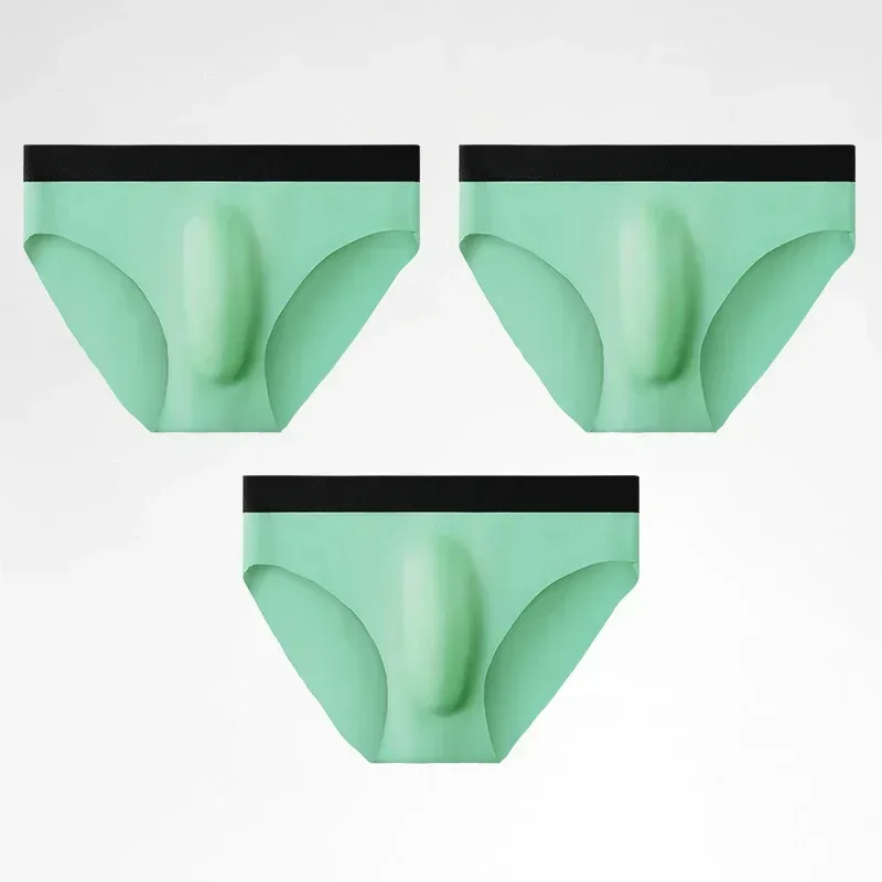Cuecas com textura de seda gelada 3PC, super frescas na pele no verão, aproveite o toque sedoso