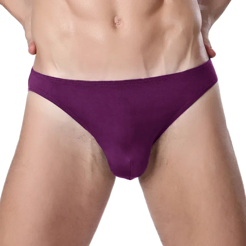 Roupa íntima masculina, cuecas triangulares pequenas masculinas, cuecas finas em u-convexas elásticas sexy de cintura baixa justas com borda estreita
