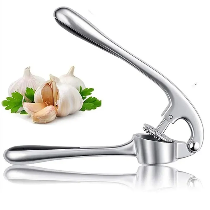 Kitchen Premium Garlic Press Rocker Crusher Dishwasher Safe Professional Garlic Mincer Grinder Tool - Easy-Squeeze Easy-Clean — image 1
