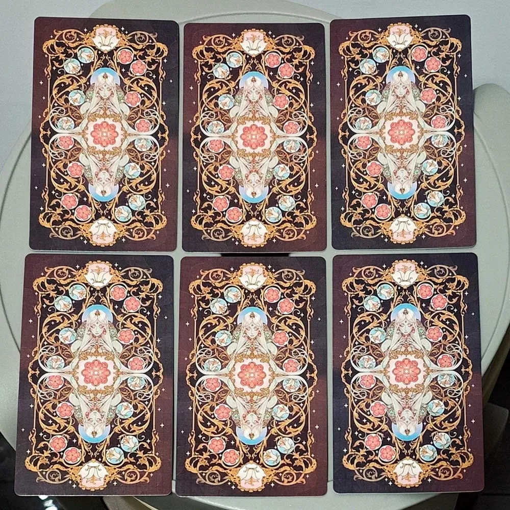 Double-embossed with Gorgeous Anime-Style Illustrations 78 Pcs Art Nouveau Tarot Cards 12*7cm Anima Tarot Deck in Rigid Box