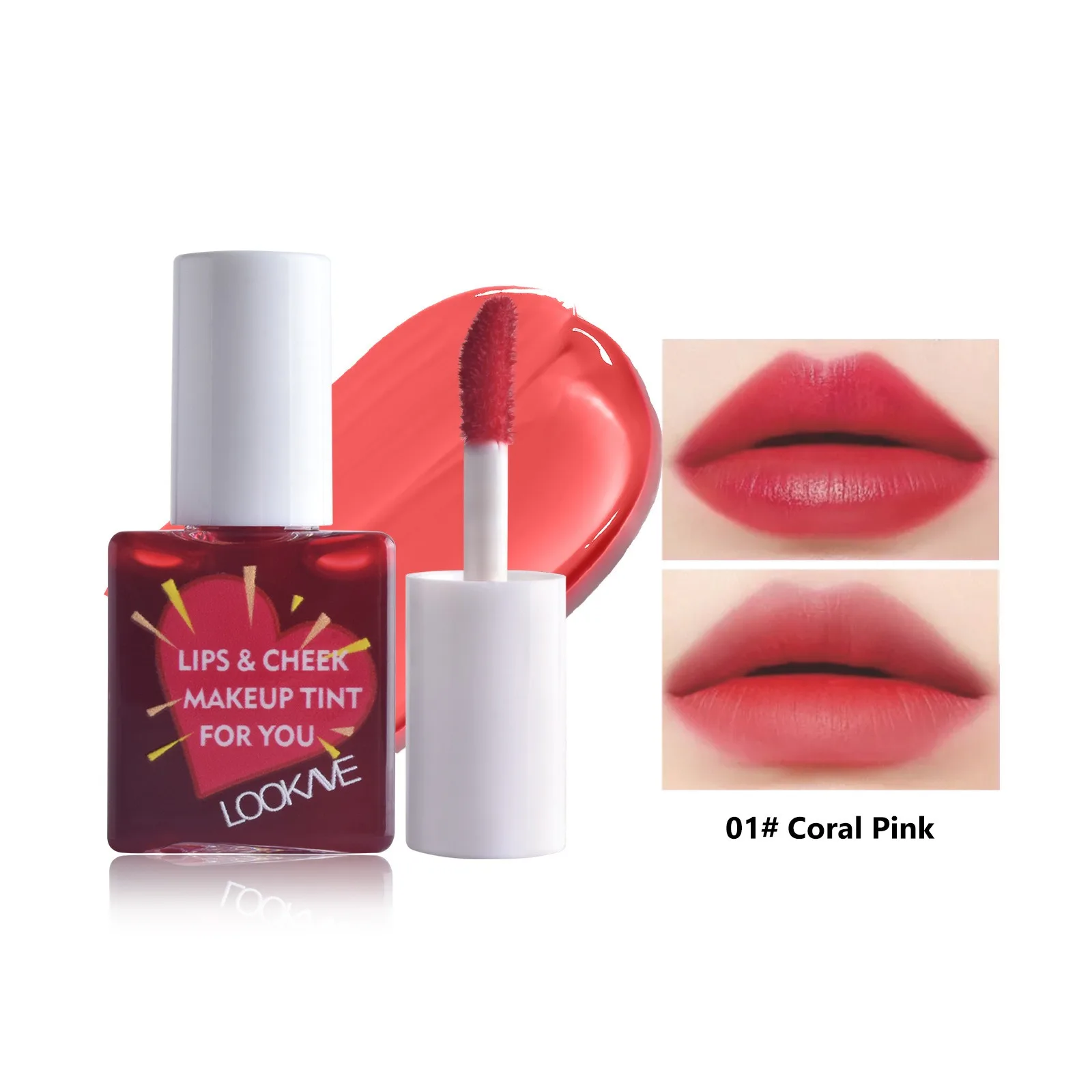 Batom líquido para bochecha, brilho labial fosco, hidratante, frutas, blush, 6 cores, brilho labial, cosméticos à prova d'água de longa duração