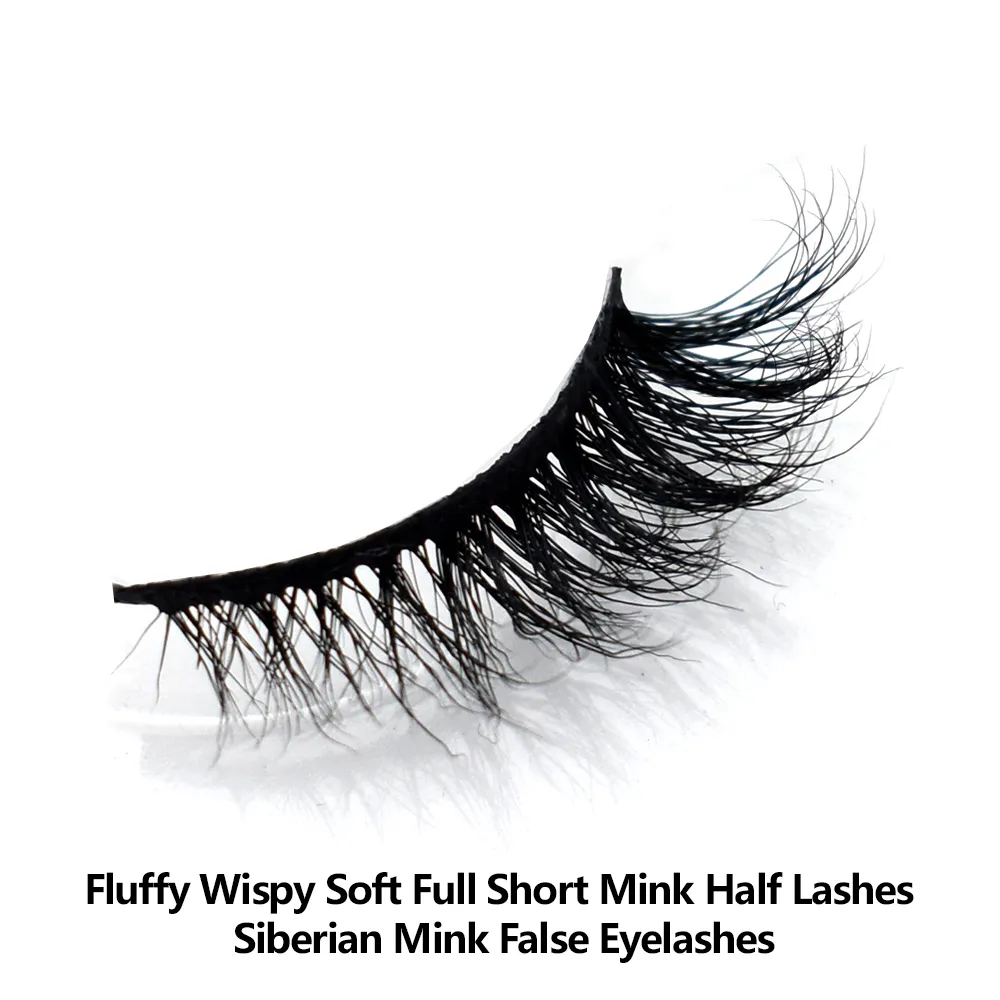 Half Eye Lashes Natural 3D Mink Short False Eyelashes Fluffy Wispy Cross Strip Fake Lashes Soft Half Eyelashes Extension Makeup — image 2