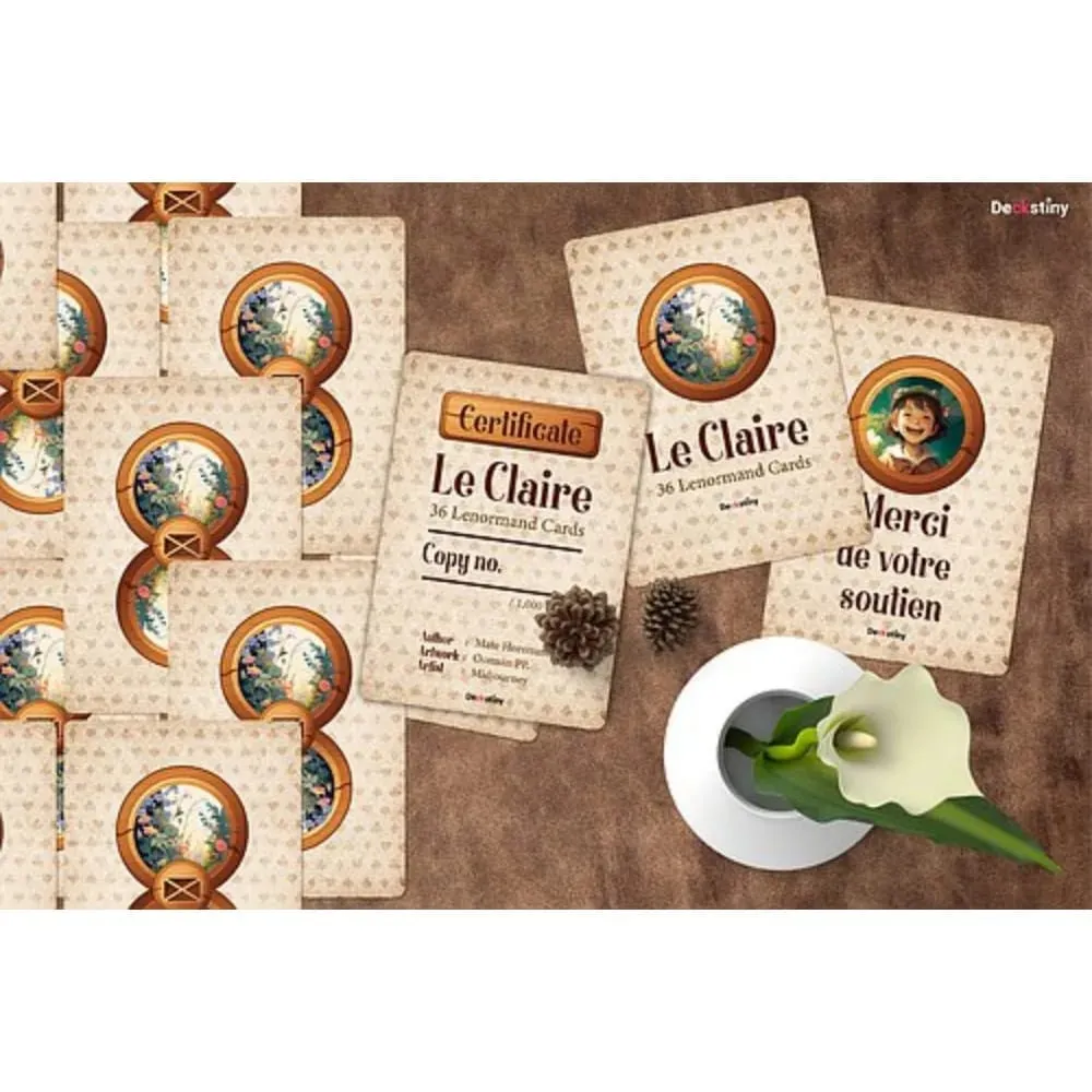 10,4 * 7,3 cm Le Claire Lenormand Um baralho exclusivo de 36 cartas que apresenta personagens encantadores de desenhos animados no estilo Ghibli