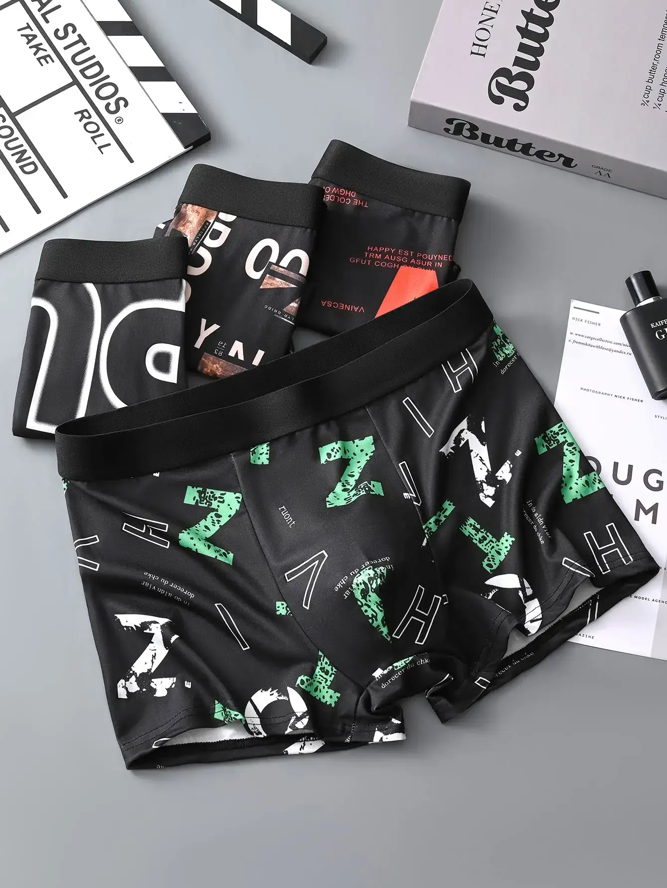 4PCS Men's Underwear soft comfortable breathable skin-friendly high-quality underwear trendy simple sports casual boxer briefs