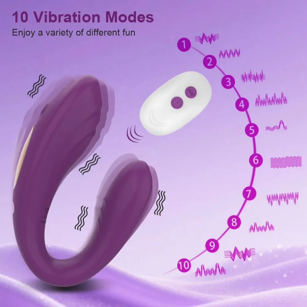 Vibrador de controle remoto feminino tipo u vibrador clitóris estimular g-ponto vagina massagem masturbação feminina brinquedos sexuais para mulher