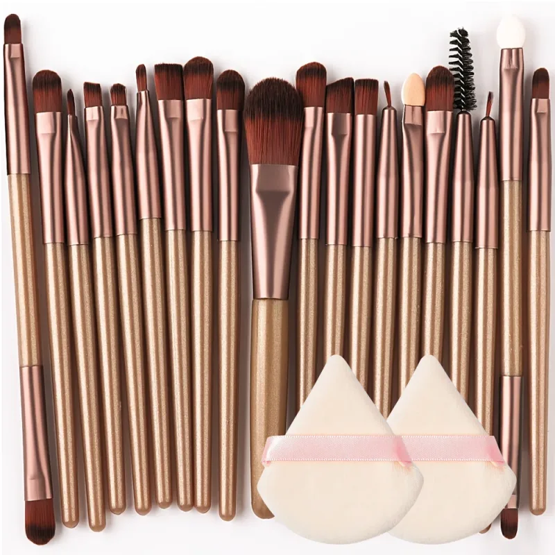 Conjunto de pincéis de maquiagem, 20 peças, sombra, corretivo, base, corretivo, pincel de mistura, macio, fofo, ferramenta de beleza feminina, kit de pincéis de maquiagem