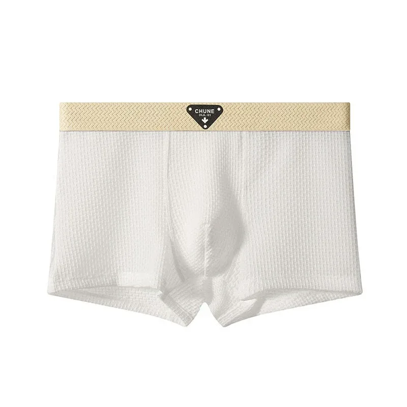 1/3 pçs masculino fresco gelo seda boxers shorts verão cetim-como sólida cuecas pele amigável malha respirável virilha roupa interior masculina
