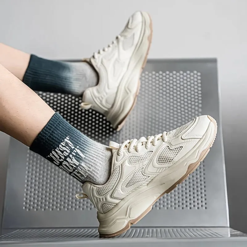 Men's light mesh casual Chunky sneakers four seasons soft-sole breathable outdoor Racing running shoes youth Speed sports shoes