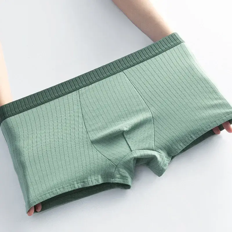 4pcs/set High Quality Cotton Men's Underwear Antibacterial Boxer Shorts Elastic Breathable Men Underpants Soft Male Short