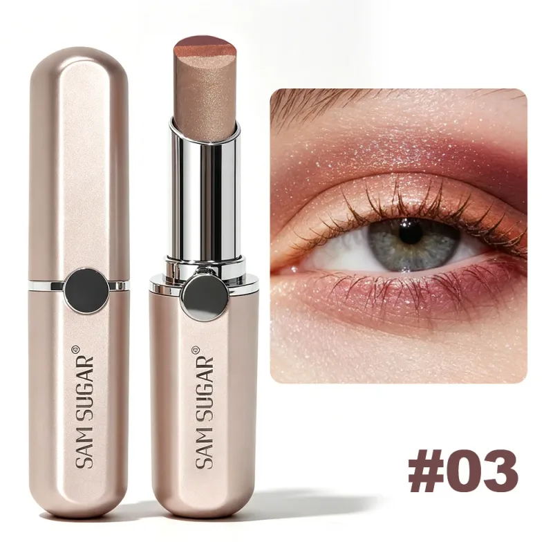 Sombra em bastão perolado gradiente em 3 cores, à prova d'água, brilho macio, brilho, aegyo sal, iluminador, sombra para os olhos, maquiagem