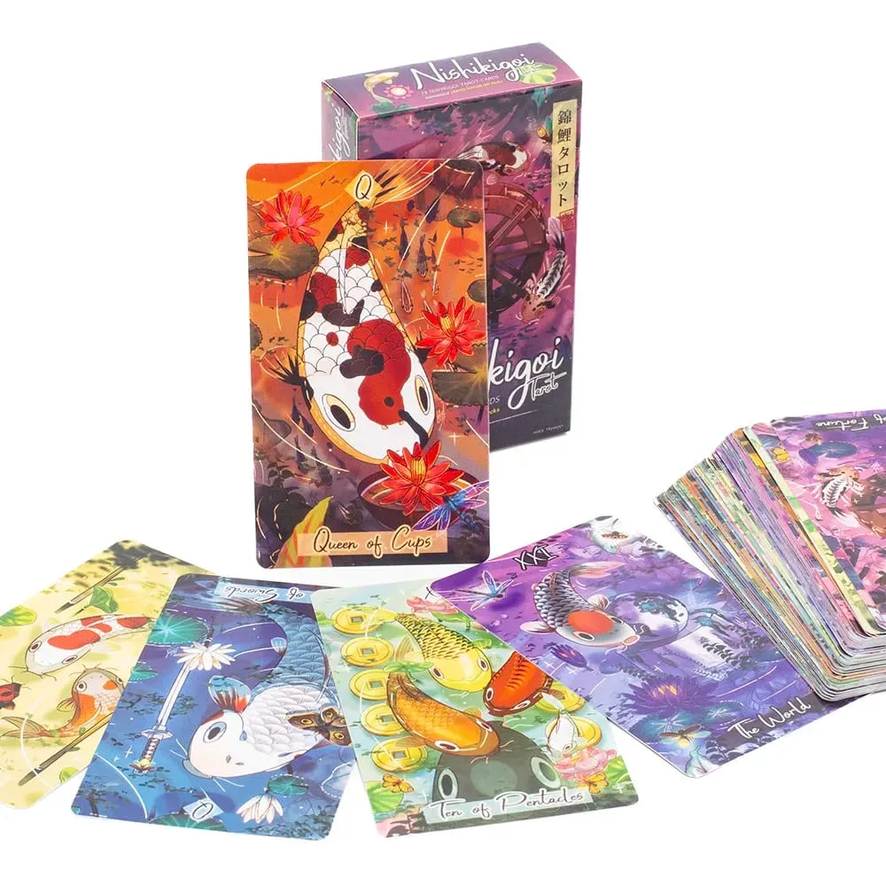 Nishikigoi Tarot 78pcs 10.3*6cm English Version Divination Board Games Kit Party Astrology Cards Oracle