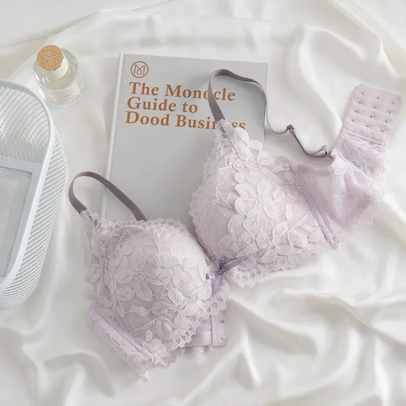Japanese Inspired Push Up Bra Set for Small Bust Women | Side Smoothing Anti-Sagging Adjustable No Gap Luxury MOYISU Panty & Set