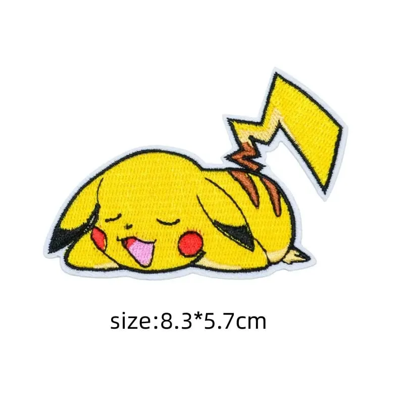 30 estilo remendo de pano pikachu charizard roupas adesivos costurar em remendos bordados apliques de ferro em roupas dos desenhos animados diy vestuário