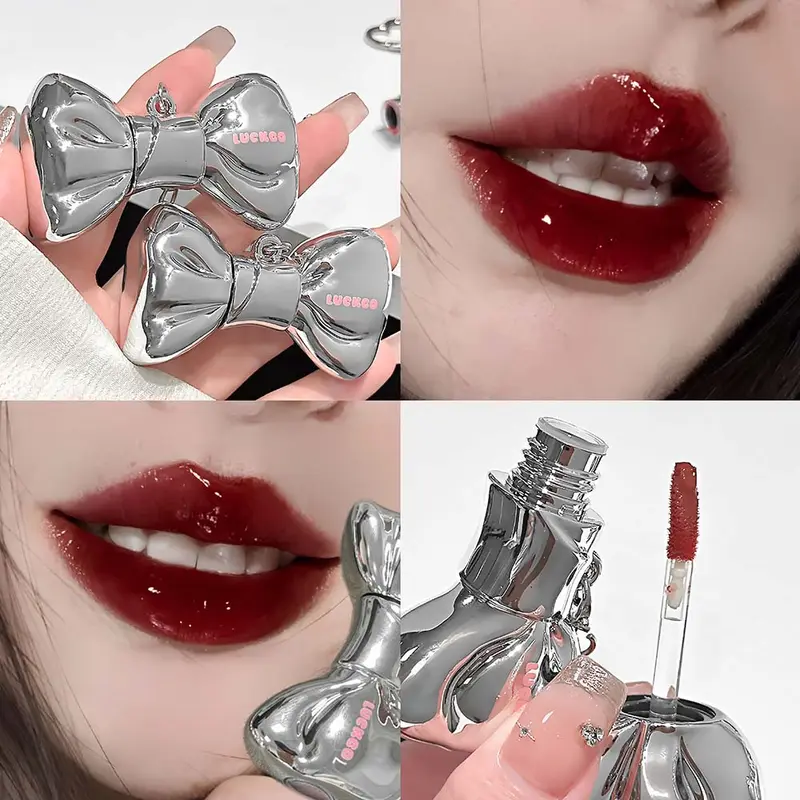 Bowknot Lip Gloss Set Water Light Plump Lips High Shine Sheer to Buildable Color Everyday Casual Vibe Makeup — image 2