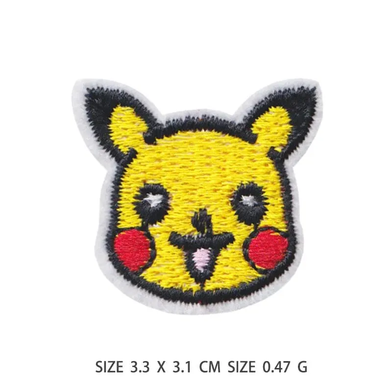 Cloth Patch Pikachu Clothes Stickers Sew on Embroidery Patches Applique Iron on Clothing Cartoon DIY Garment Decor