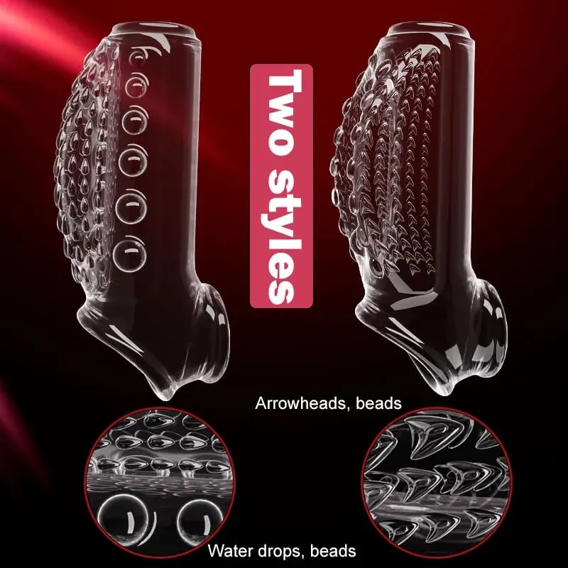Thicken Penis Enlargement Sleeve Reusable Cock Ring Delay Ejaculation Penis Extender Condom Lock Ring Sex Toys Men Erotic Goods — image 4