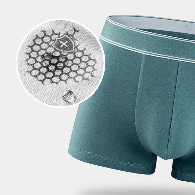 4Pcs/lot Men's Underwear Sexy Boxer Shorts Cotton Panties Man Solid Underpants Male Soft U Convex Lingerie Plus Size L-6XL — image 6
