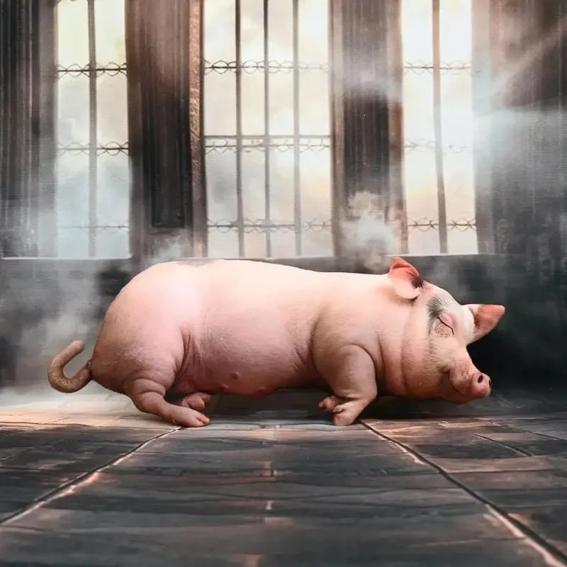 Venda quente realista dormir porco brinquedo de pelúcia boneca macio macio animal travesseiro decoração presente para casa quarto