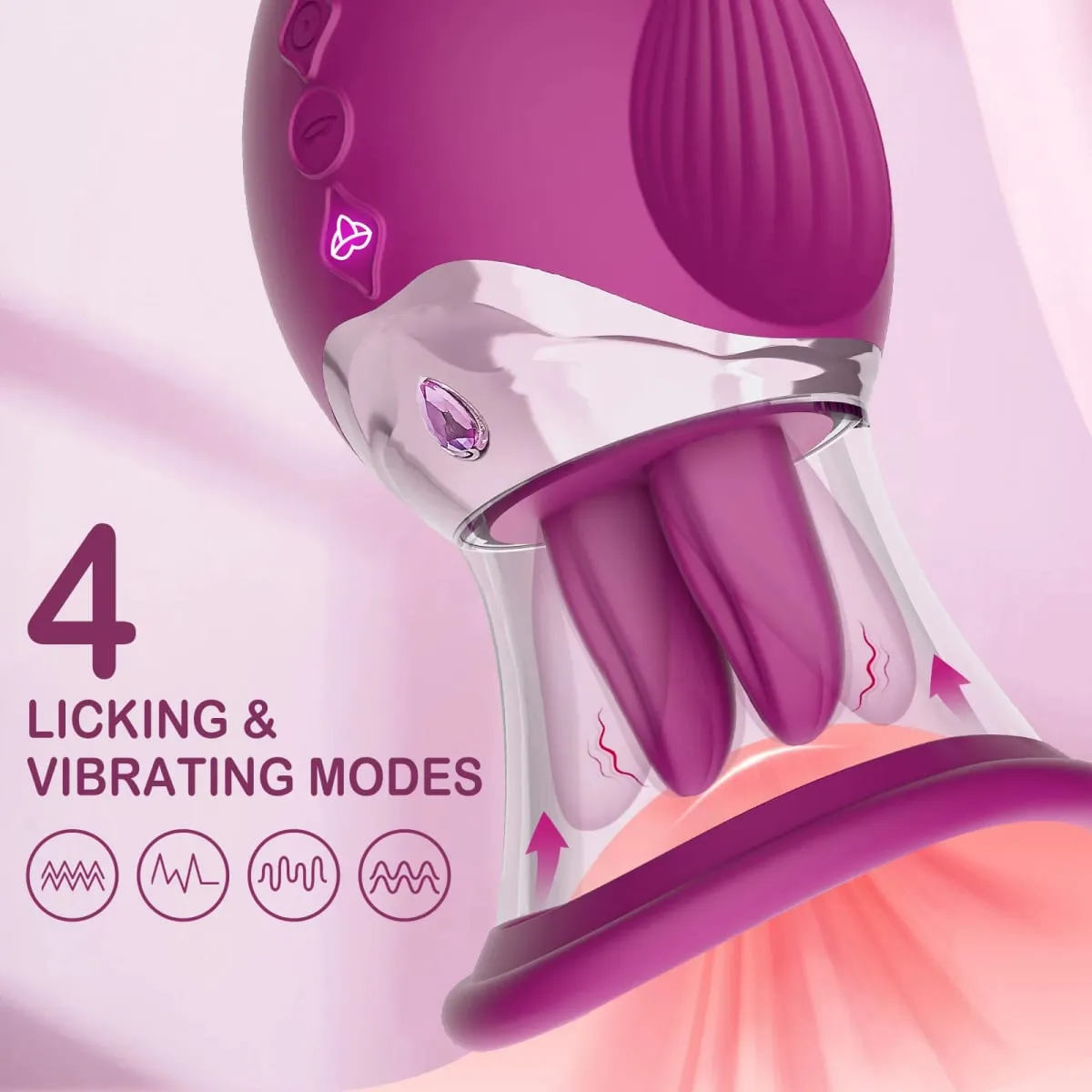 Vibrador rosa 4 em 1 para mulheres, vibrador de impulso do ponto g com funções de sucção do mamilo do clitóris, brinquedo sexual adulto
