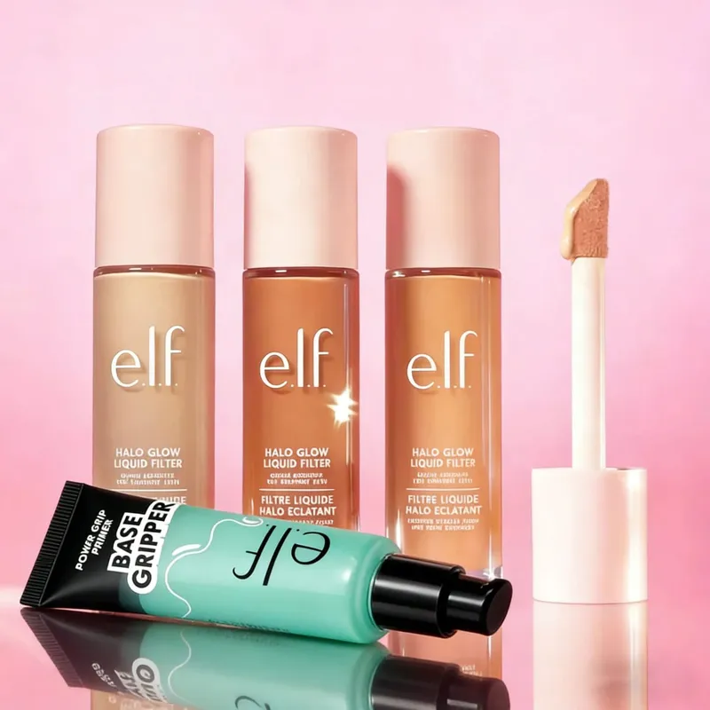 ELF Produtos de maquiagem iluminam base líquida cola Power Grip Primer controle de óleo não gorduroso 8 horas sem tirar maquiagem