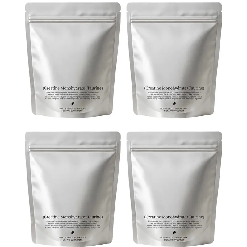Suplemento de pó fino de taurina monohidratada de creatina, suporte diário para treinamento esportivo masculino e feminino, 180g, fornecimento para 30 dias